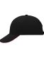 6 Panel Sandwich Cap: Farve: Sort/rød