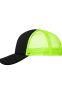 5 Panel Polyester Mesh Cap: Farve: Sort/neon gul