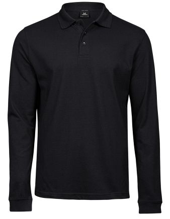 Luxury Stretch Long Sleeve Polo, herre