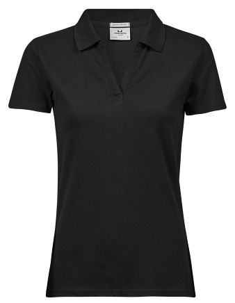 Luxury Stretch V-neck Polo, dame