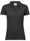 Luxury Stretch V-neck Polo, dame: Størrelse: 3XL, Farve: Dark Grey