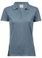 Luxury Stretch V-neck Polo, dame: Størrelse: 3XL, Farve: Flintstone