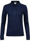 Luxury Stretch Long Sleeve Polo, dame: Størrelse: 3XL, Farve: Navy