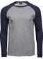 Baseball Tee, herre : Størrelse: 3XL, Farve: Heather/Navy