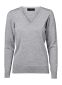 Copenhagen Pullover V-neck Rib, dame, regular fit: Størrelse: 4XL, Farve: Grå