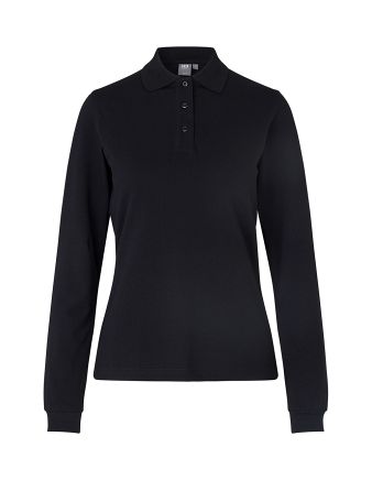 Langærmet Poloshirt med stretch, dame