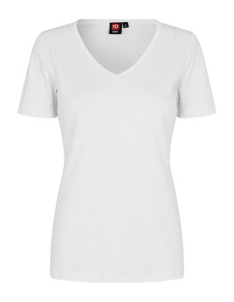 Interlock, T-shirt, v-hals, dame