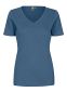 Interlock, T-shirt, v-hals, dame: Størrelse: XL, Farve: Indigo