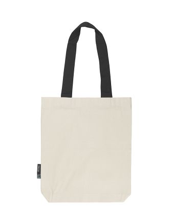 Neutral Twill Taske m. kontrast stropper