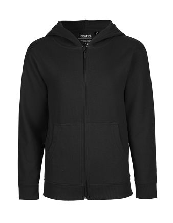 Neutral Hoodie m. lynlås, børn