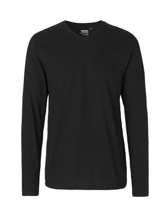 Neutral Langærmet T-shirt m. v-hals, herre