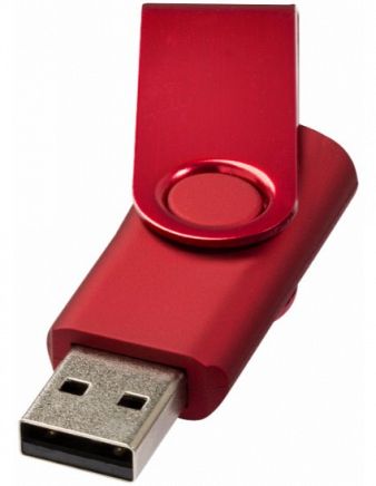 Drejelig metallic USB-nøgle 2GB