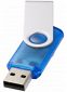 Drejelig, halvtransparent USB-nøgle 2GB: Farve: Blå